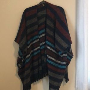 Turquoise, burgundy, and navy kimono